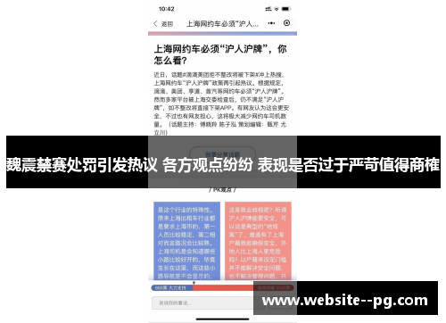 魏震禁赛处罚引发热议 各方观点纷纷 表现是否过于严苛值得商榷 魏震禁赛处罚引发热议 各方观点纷纷 表现是否过于严苛值得商榷